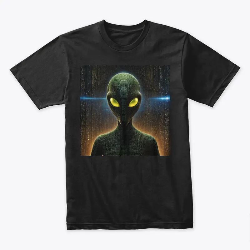 Alien with glowing eyes