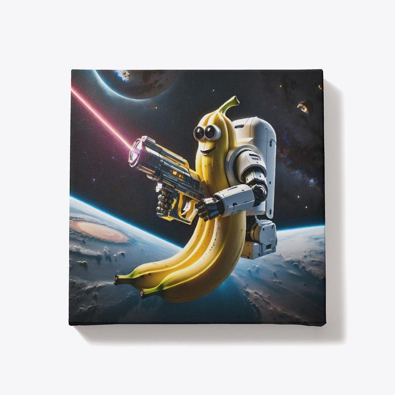 A robot banana in space