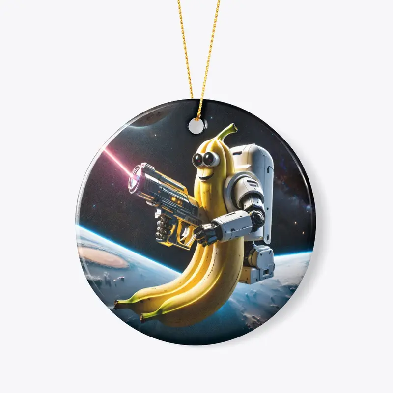 A robot banana in space