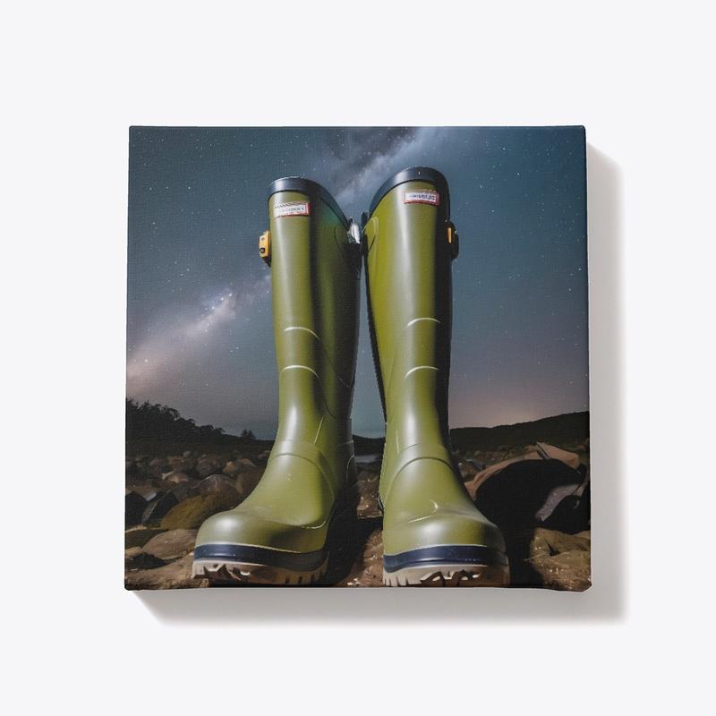 A pair of wellingtons and space