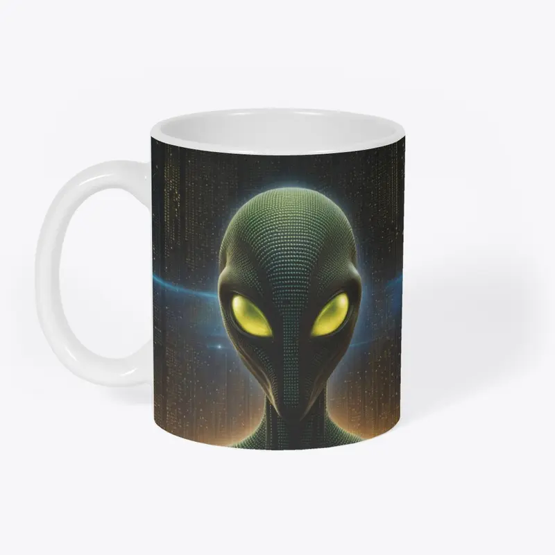 Alien with glowing eyes