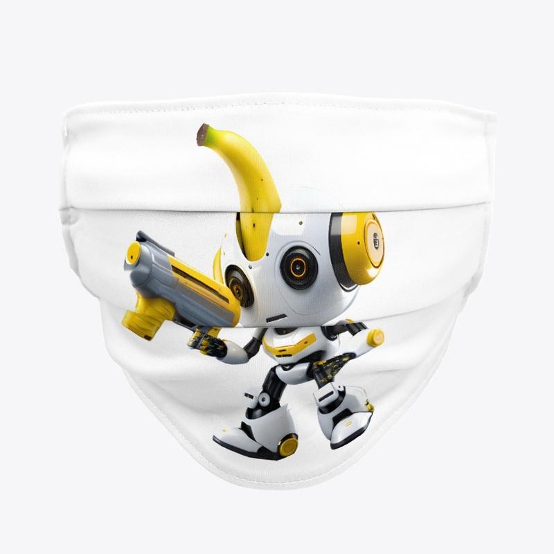 A robot carrying a banana