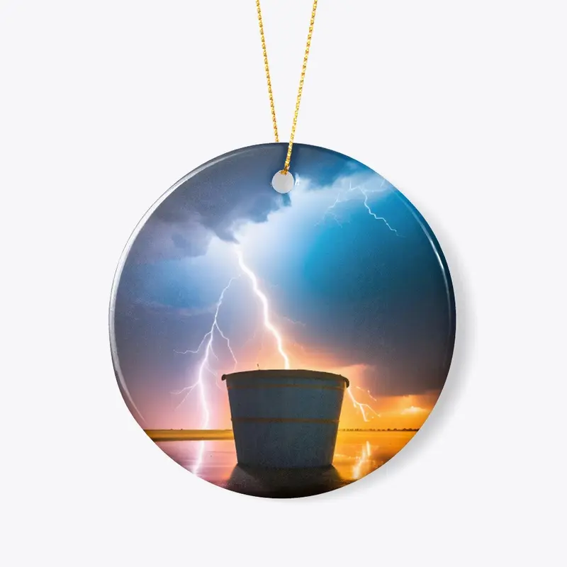 A bucket collecting lightning